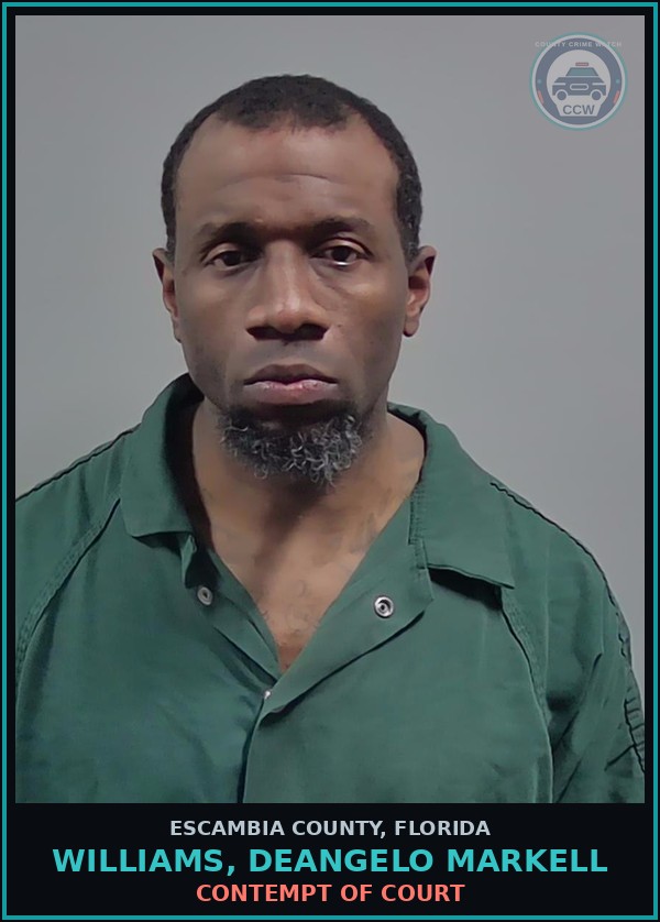 Booking mugshot of WILLIAMS, DEANGELO MARKELL in Escambia County