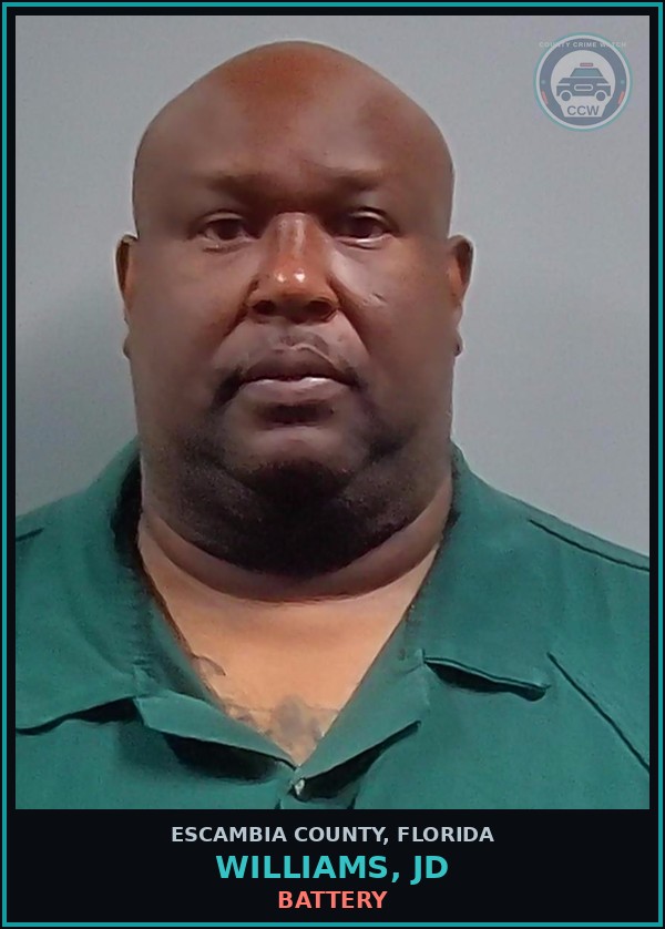 Booking mugshot of WILLIAMS, JD in Escambia County