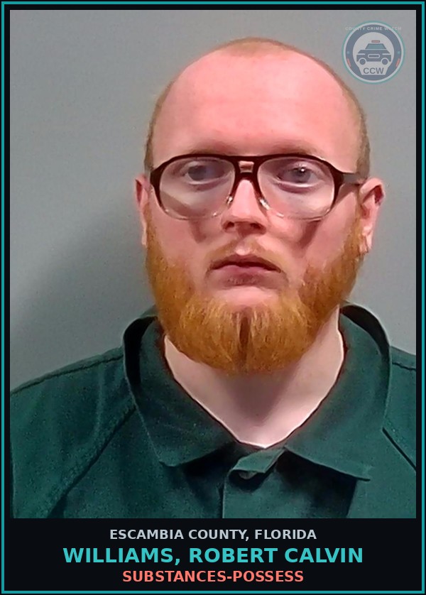 Booking mugshot of WILLIAMS, ROBERT CALVIN in Escambia County