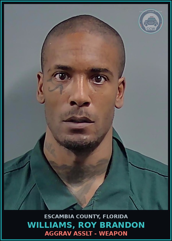 Booking mugshot of WILLIAMS, ROY BRANDON in Escambia County
