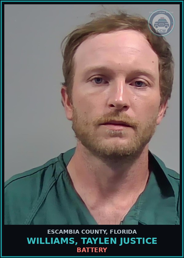 Booking mugshot of WILLIAMS, TAYLEN JUSTICE in Escambia County