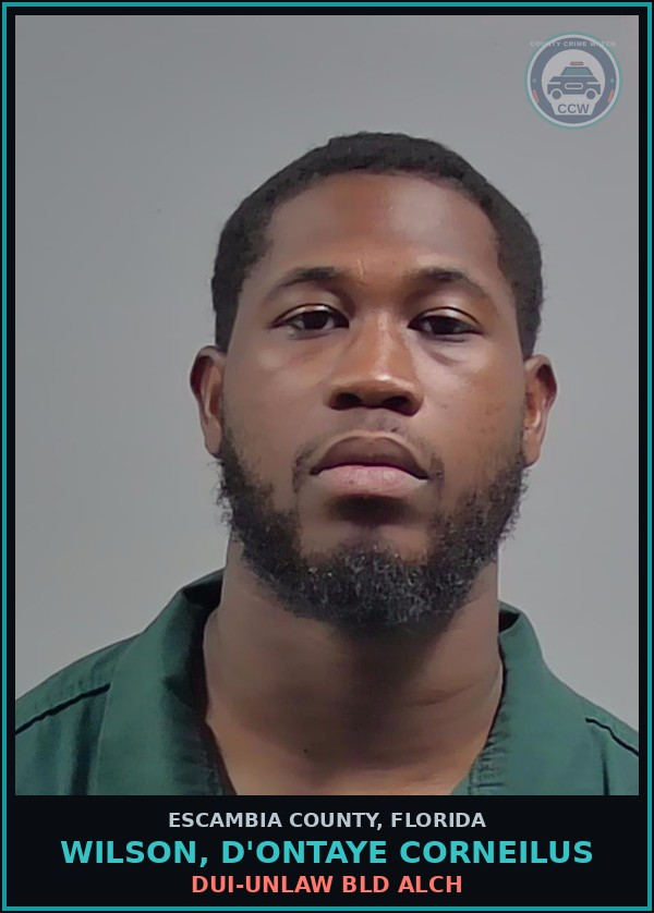 Booking mugshot of WILSON, D'ONTAYE CORNEILUS in Escambia County