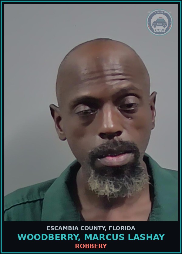 Booking mugshot of WOODBERRY, MARCUS LASHAY in Escambia County