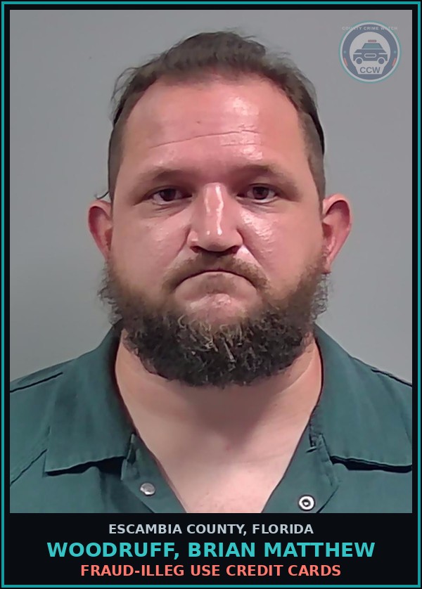 Booking mugshot of WOODRUFF, BRIAN MATTHEW in Escambia County