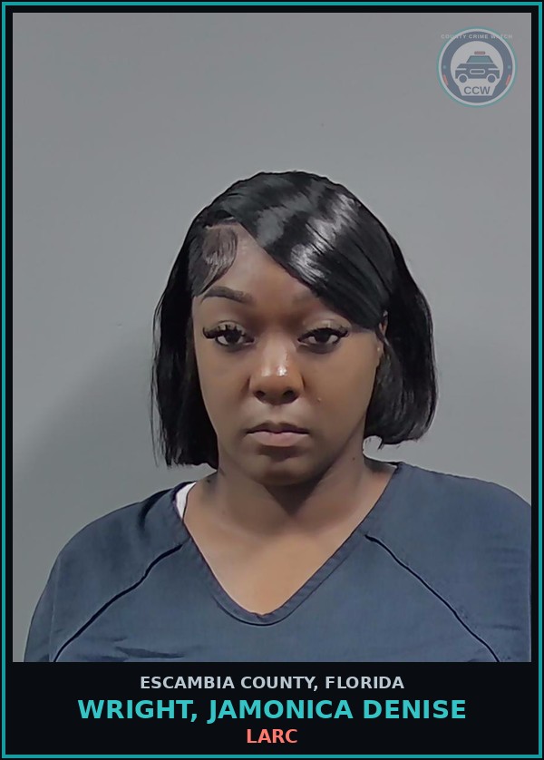 Booking mugshot of WRIGHT, JAMONICA DENISE in Escambia County
