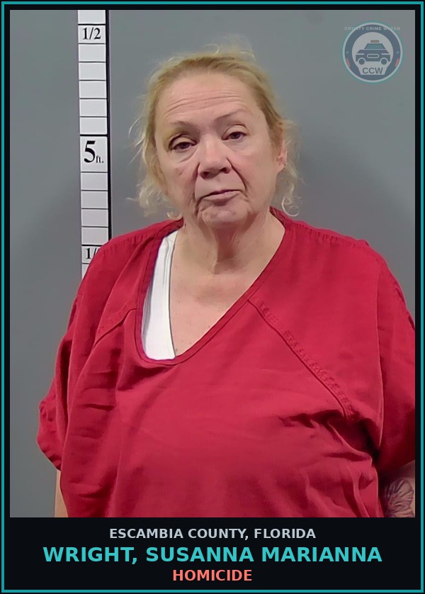 Booking mugshot of WRIGHT, SUSANNA MARIANNA in Escambia County