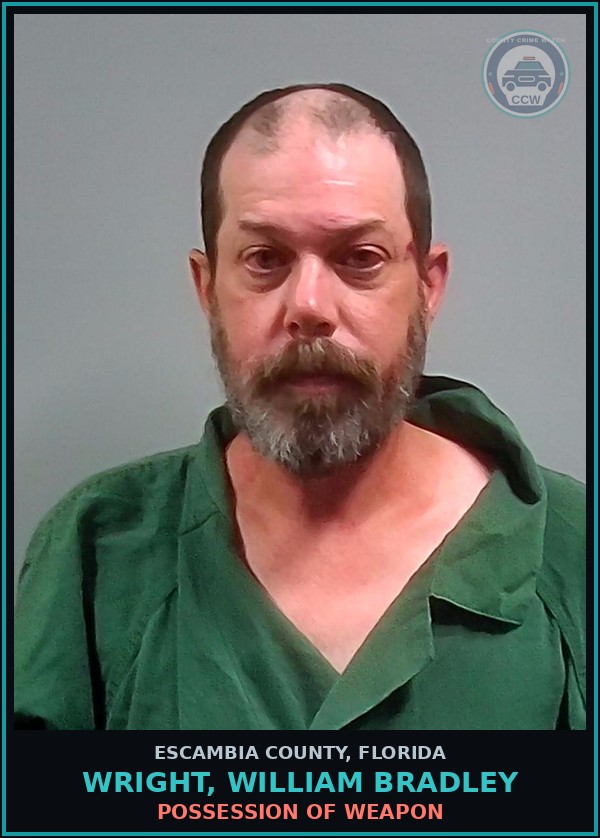 Booking mugshot of WRIGHT, WILLIAM BRADLEY in Escambia County