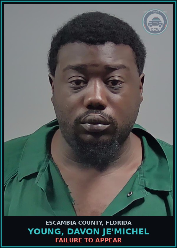 Booking mugshot of YOUNG, DAVON JE'MICHEL in Escambia County