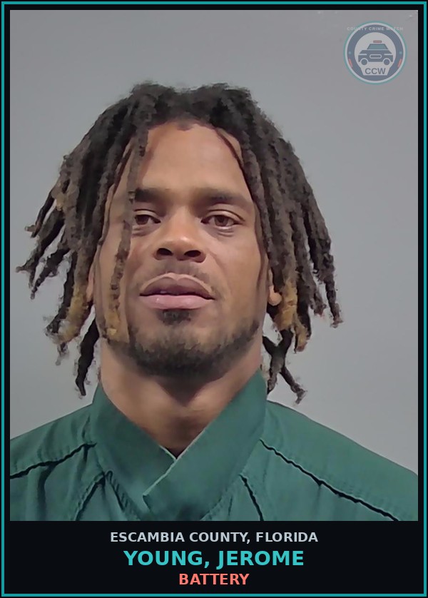 Booking mugshot of YOUNG, JEROME in Escambia County