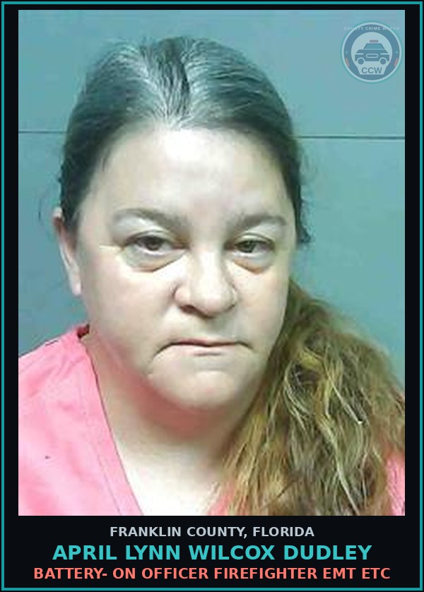 Booking mugshot of April Lynn Wilcox Dudley in Franklin County