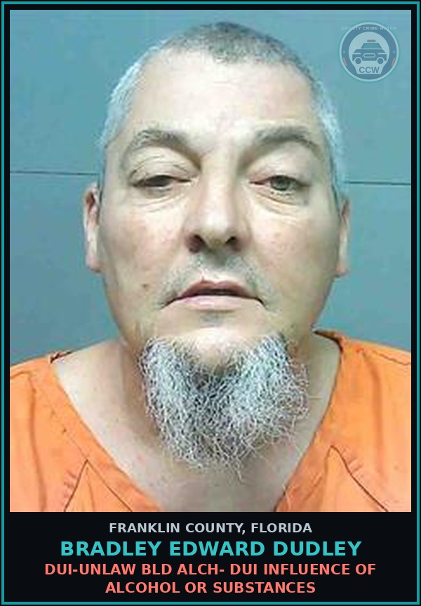 Booking mugshot of Bradley Edward Dudley in Franklin County