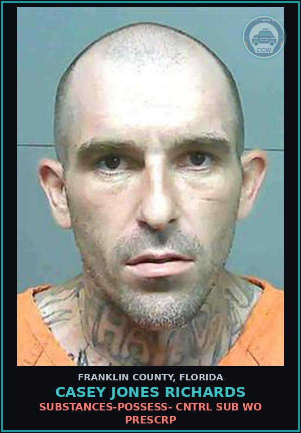 Booking mugshot of Casey Jones Richards in Franklin County