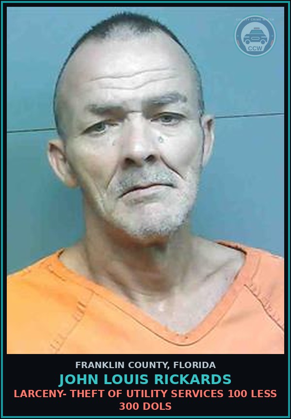 Booking mugshot of John Louis Rickards in Franklin County