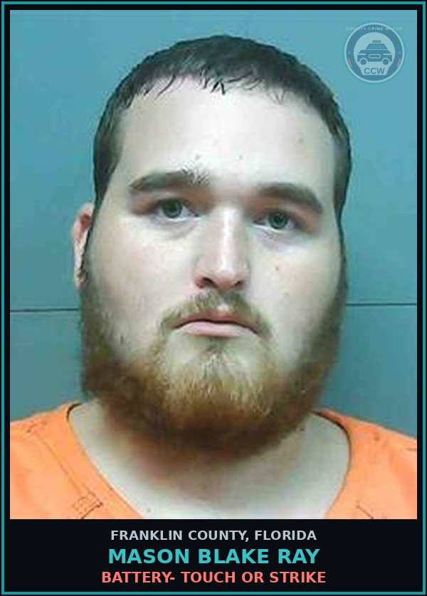 Booking mugshot of Mason Blake Ray in Franklin County