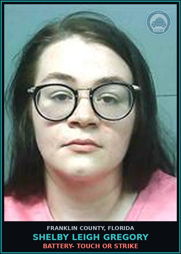 Booking mugshot of Shelby Leigh Gregory in Franklin County