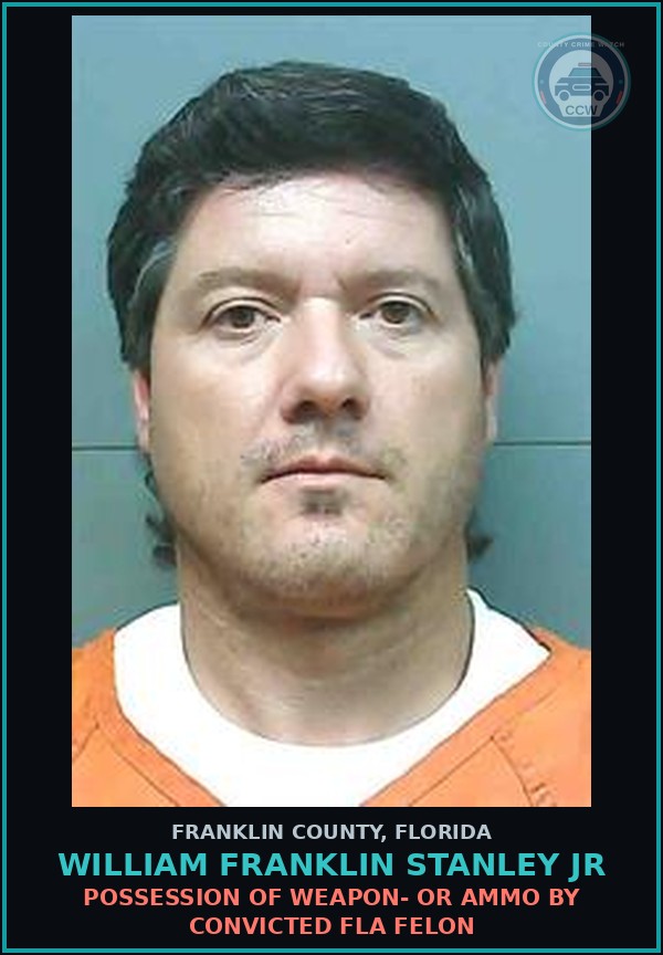 Booking mugshot of William Franklin Stanley Jr in Franklin County