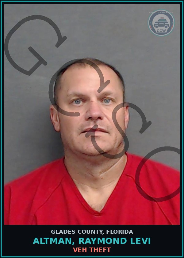 Booking mugshot of ALTMAN, RAYMOND LEVI in Glades County