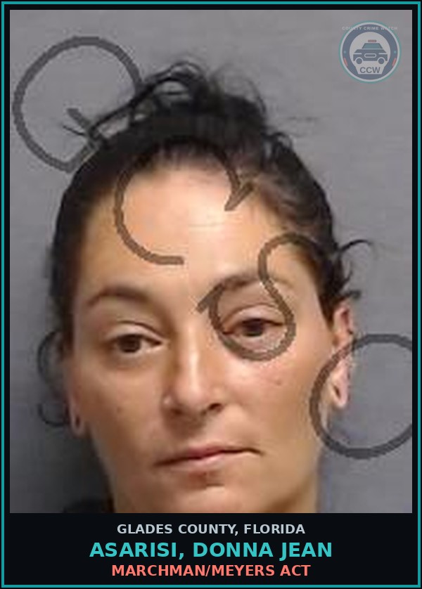 Booking mugshot of ASARISI, DONNA JEAN in Glades County