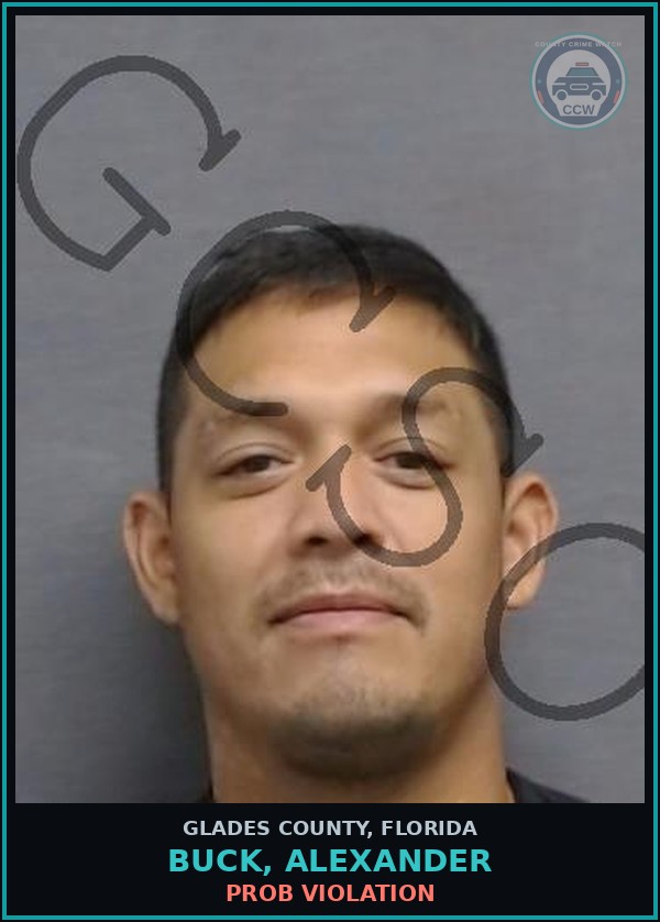 Booking mugshot of BUCK, ALEXANDER in Glades County