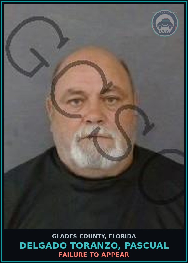 Booking mugshot of DELGADO TORANZO, PASCUAL in Glades County