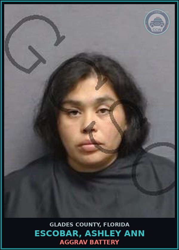 Booking mugshot of ESCOBAR, ASHLEY ANN in Glades County