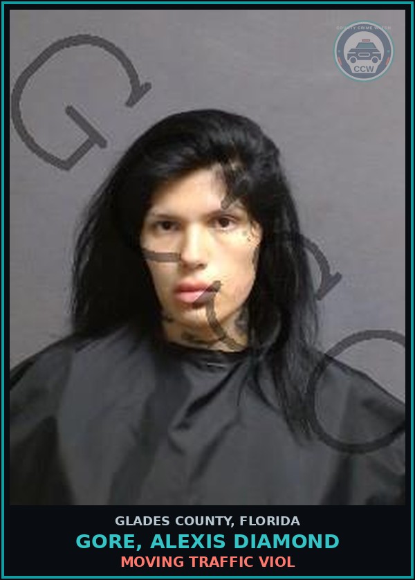 Booking mugshot of GORE, ALEXIS DIAMOND in Glades County