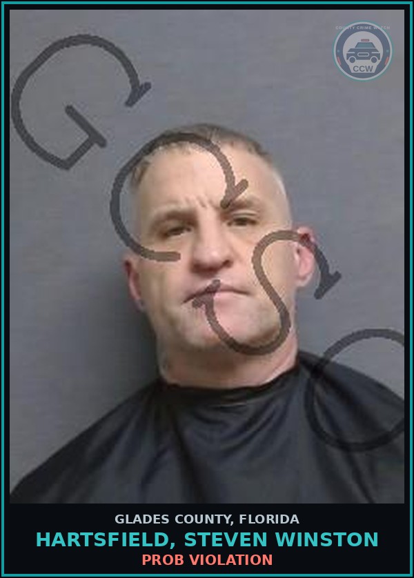Booking mugshot of HARTSFIELD, STEVEN WINSTON in Glades County