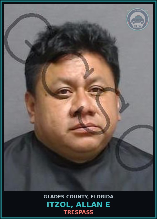 Booking mugshot of ITZOL, ALLAN E in Glades County