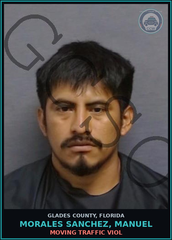 Booking mugshot of MORALES SANCHEZ, MANUEL in Glades County