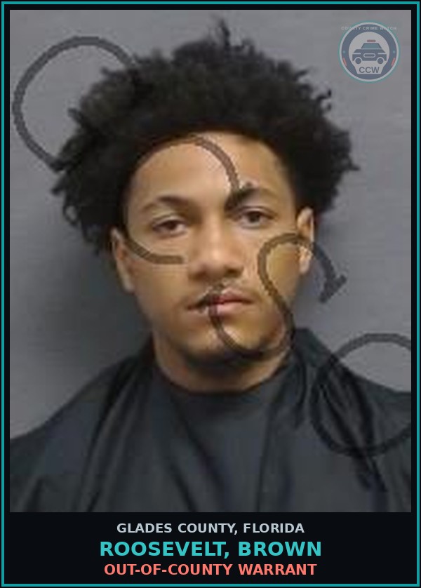 Booking mugshot of ROOSEVELT, BROWN in Glades County