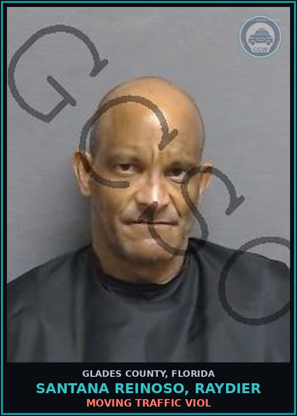 Booking mugshot of SANTANA REINOSO, RAYDIER in Glades County