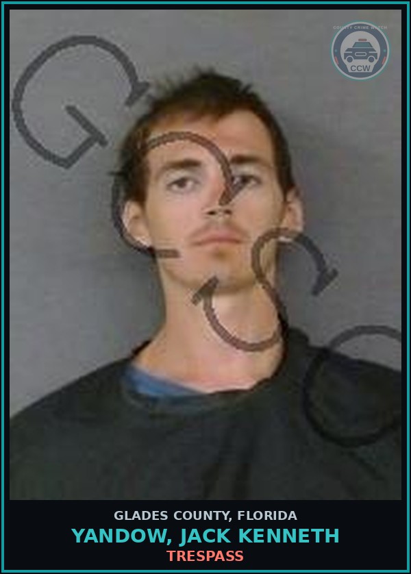 Booking mugshot of YANDOW, JACK KENNETH in Glades County