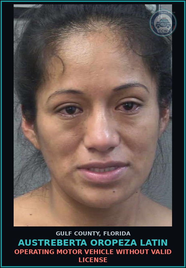Booking mugshot of AUSTREBERTA OROPEZA LATIN in Gulf County