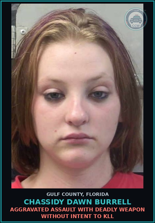 Booking mugshot of CHASSIDY DAWN BURRELL in Gulf County
