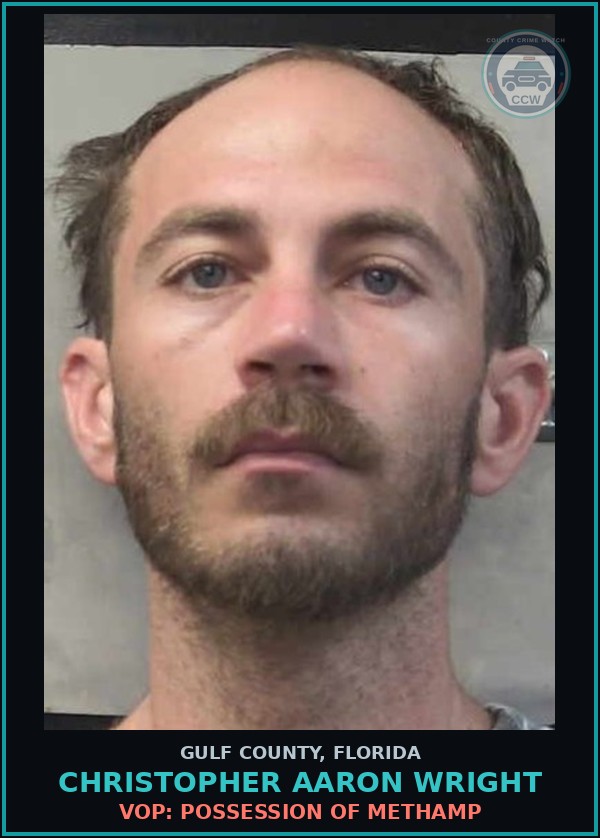 Booking mugshot of CHRISTOPHER AARON WRIGHT in Gulf County