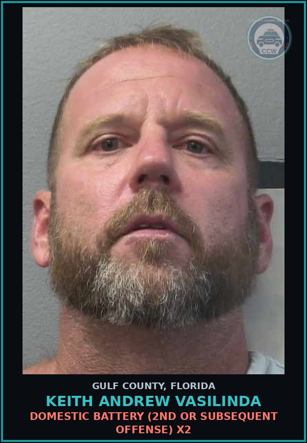 Booking mugshot of KEITH ANDREW VASILINDA in Gulf County