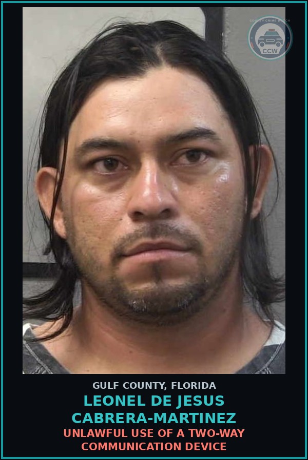 Booking mugshot of LEONEL DE JESUS CABRERA-MARTINEZ in Gulf County