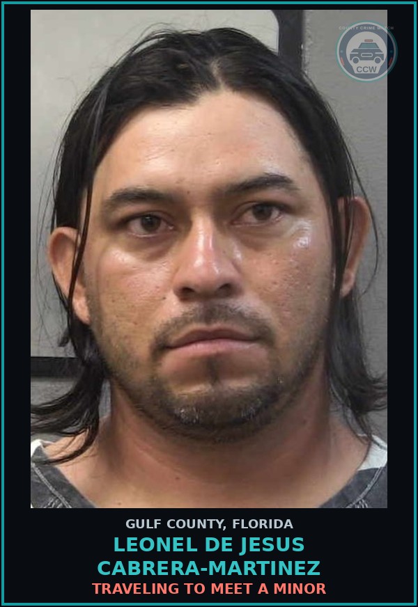 Booking mugshot of LEONEL DE JESUS CABRERA-MARTINEZ in Gulf County