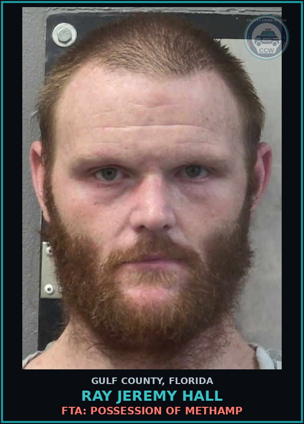 Booking mugshot of RAY JEREMY HALL in Gulf County