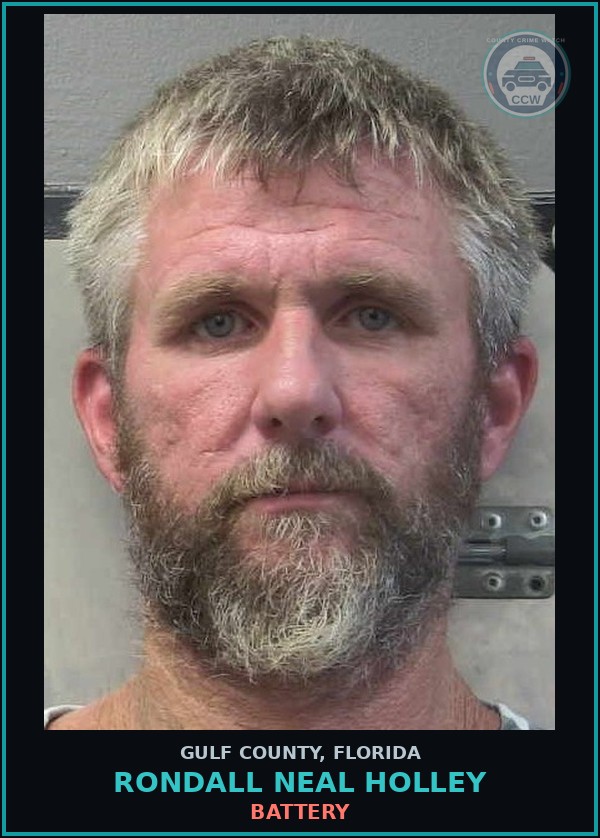 Booking mugshot of RONDALL NEAL HOLLEY in Gulf County
