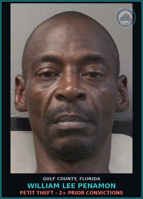 Booking mugshot of WILLIAM LEE PENAMON in Gulf County