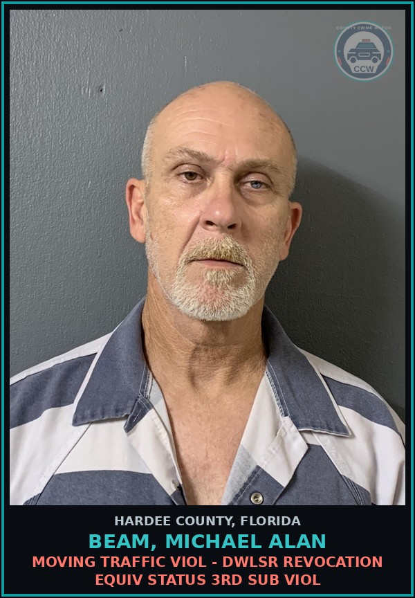 Booking mugshot of Beam, Michael Alan in Hardee County
