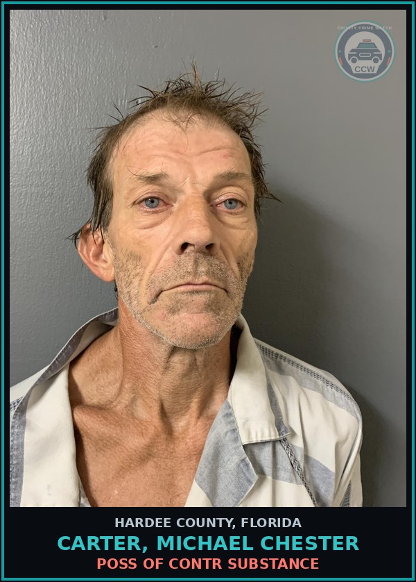 Booking mugshot of Carter, Michael Chester in Hardee County