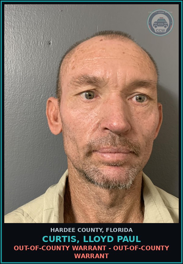 Booking mugshot of Curtis, Lloyd Paul in Hardee County