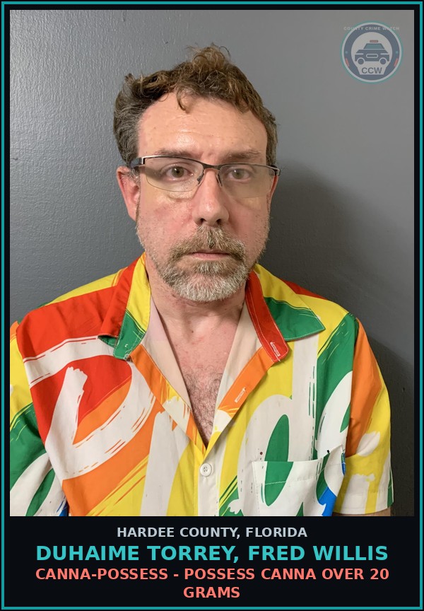 Booking mugshot of Duhaime Torrey, Fred Willis in Hardee County