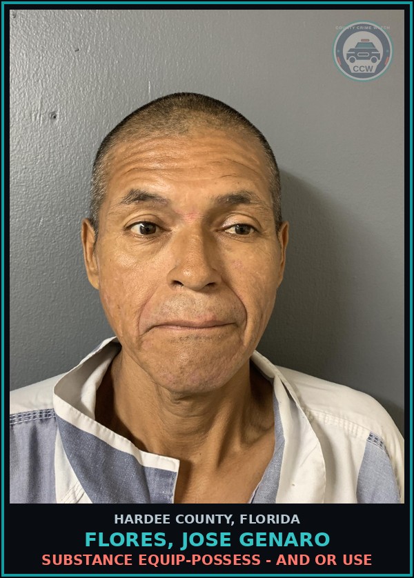 Booking mugshot of Flores, Jose Genaro in Hardee County