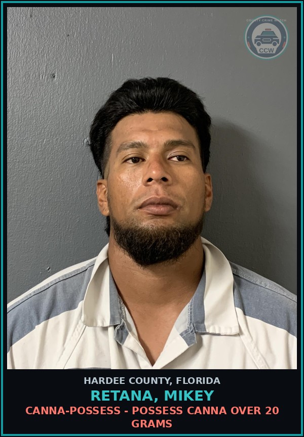 Booking mugshot of Retana, Mikey in Hardee County