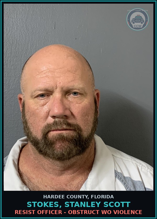 Booking mugshot of Stokes, Stanley Scott in Hardee County