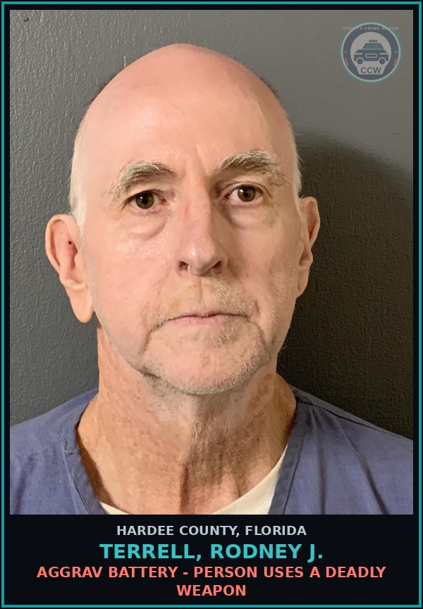 Booking mugshot of Terrell, Rodney J. in Hardee County