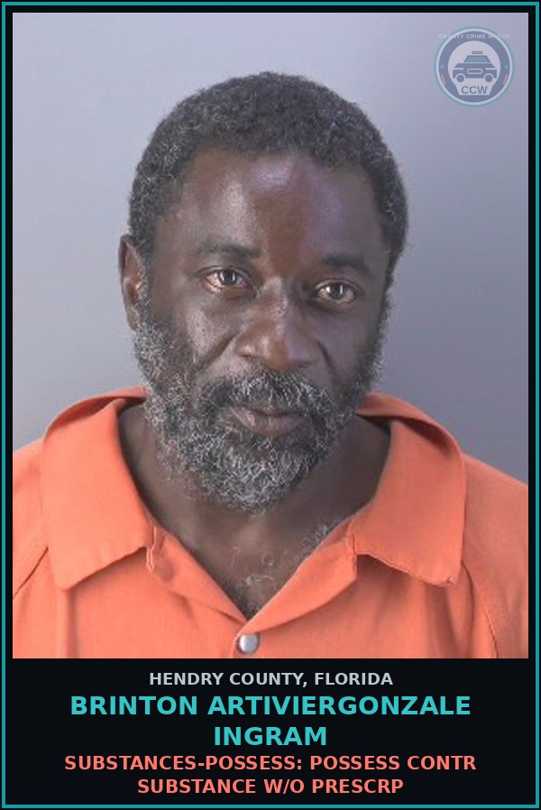 Booking mugshot of BRINTON ARTIVIERGONZALE INGRAM in Hendry County